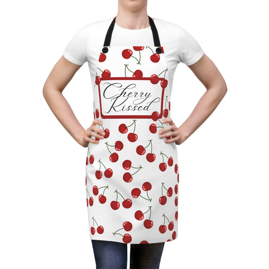 Cherry Kissed Apron Cooking Apron Kitchen Apron Chef Apron Reusable Apron Fruit Lover Gift Colorful Apron for Home Cooking