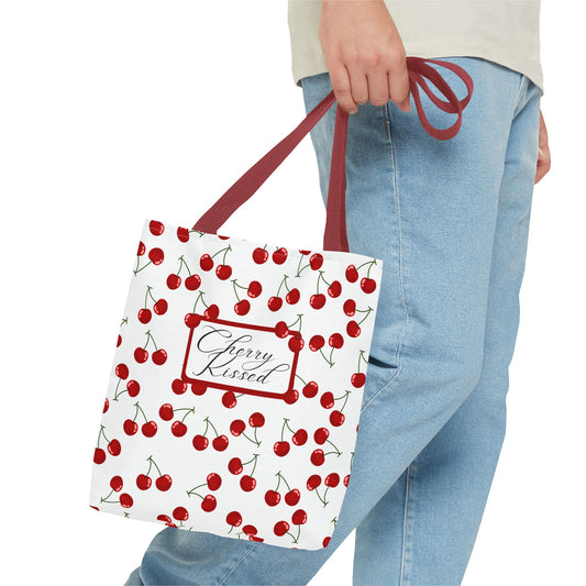 Cherry Kissed Tote Bag Colorful Cherries Design Reusable Grocery Bag Fruit Lover Gift for Mother’s Day Mom Summer Tote Bag Birthday Gift